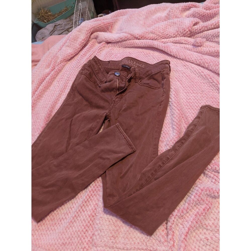 American Eagle Super Stretch Jegging Brown Skinny Pants Size 4 Regular
